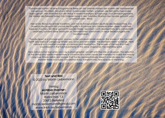 Sandlandschaften, Buchumschlag hinten